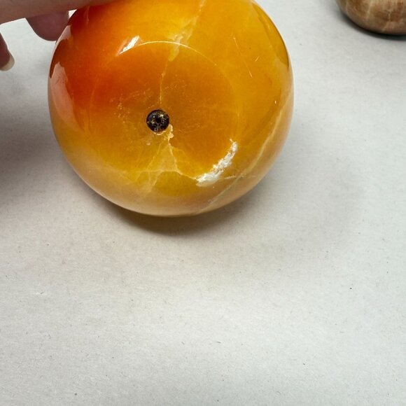 Alabaster Fruit Set of 4 Pieces Banana Apples Mango Stone Marble Vintage - Picture 15 of 16